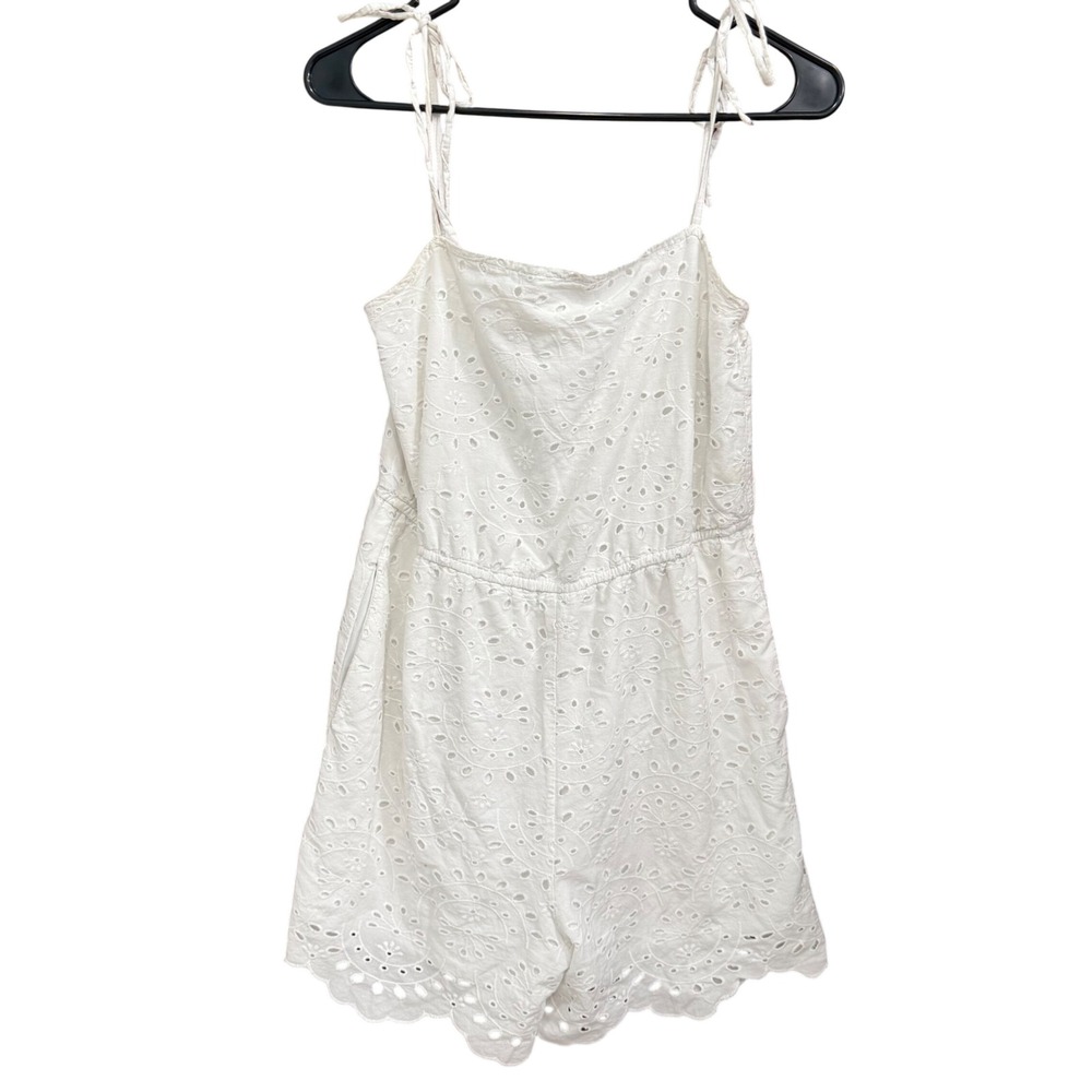 Speechless White‎ Eyelet Romper Tie Strap Sleeveless S Summer Casual